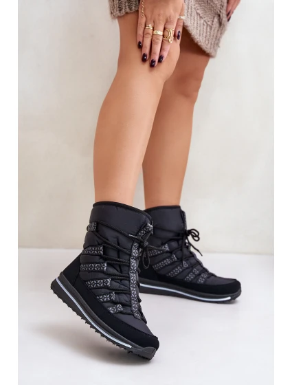 Dámské šněrovací boty do sněhu Progress model 21677045 Černé - Boto