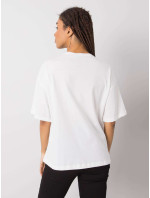 Bílé bavlněné tričko Donna RUE PARIS
