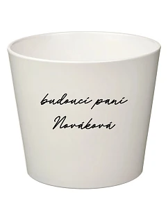 Bílý keramický květináč - budoucí paní - malý