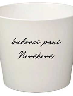 Bílý keramický květináč - budoucí paní - malý