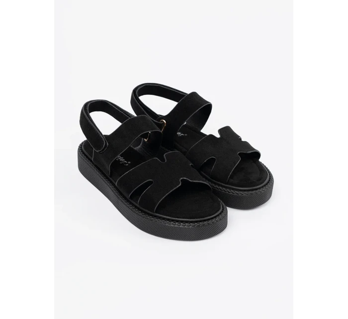 Krásné dámské černé  sandály platforma