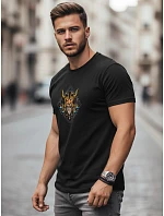 Tshirt męski bawełniany z nadrukiem czarny model 22194507 - FashionStreet Tshirt męski bawełniany z nadrukiem czarny model 22194507 - FashionStreet