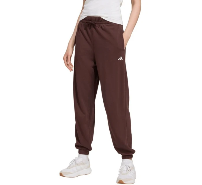 Dámské kalhoty adidas Essentials Small Logo French Terry Cuffed pants brown JX3864 dámské Dámské kalhoty adidas Essentials Small Logo French Terry Cuffed pants brown JX3864 dámské