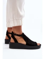 Zazoo 2914 Dámské sandály z semiše Černé