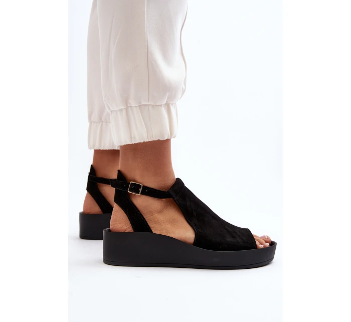 Zazoo 2914 Dámské sandály z semiše Černé