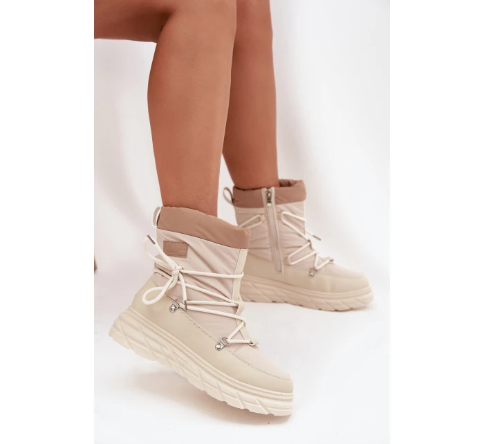 Dámské zimní boty na zip  25 44 béžové Dámské zimní boty model 21728485 - Lee Cooper