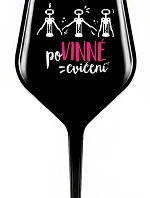 POVINNÉ CVIČENÍ - černá nerozbitná sklenice na víno 470 ml