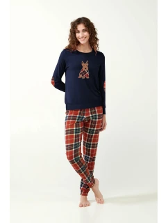 Vamp - Vánoční dámské pyžamo s ozdobnými lokty 21510 - Vamp