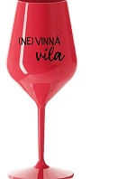 (NE)VINNÁ VÍLA - červená nerozbitná sklenice na víno 470 ml