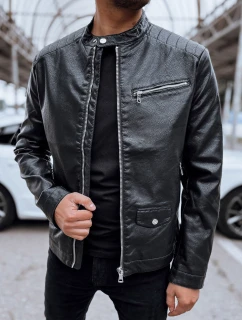 Pánská kožená bunda černá FashionStreet TX4711