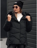 Dámská prošívaná zimní bunda s kapucí černá model 21980900 - Dstreet