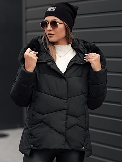 Kurtka damska zimowa FIXMIX pikowana z kapturem czarna FashionStreet TY4672