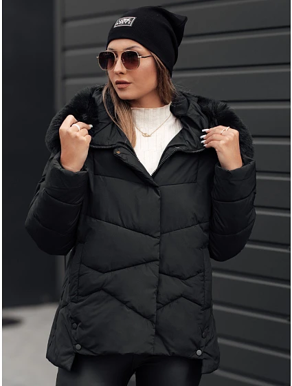 Kurtka damska zimowa FIXMIX pikowana z kapturem czarna FashionStreet TY4672 Kurtka damska zimowa FIXMIX pikowana z kapturem czarna FashionStreet TY4672