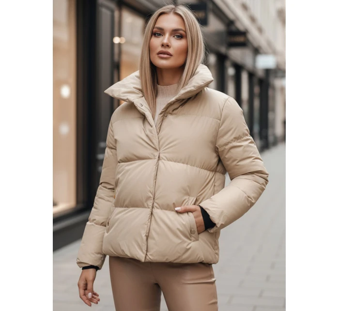 Dámská prošívaná zimní bunda LARO light beige FashionStreet TY4703z