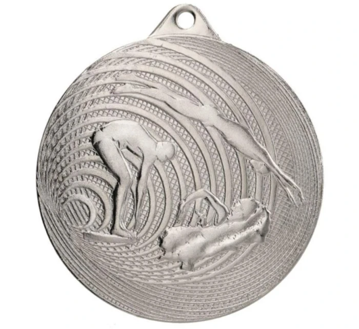 OCELOVÁ PLAVECKÁ MEDAILE FI 70 MMC3074 - STŘÍBRNÁ