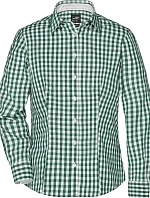Daiber JN 616 Popelínová kostkovaná halenka s dl. rukávem 02.0616 forest green/white