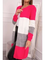 Pruhovaný svetr malinová + růžová Pruhovaný svetr malinová + růžová