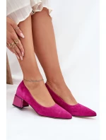 Semišové Hladké Lodičky S   Fuchsie model 21686681 - VINCEZA