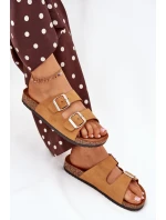 Dámské sandály na korkové platformě s přezkami Camel model 21704361 - Boto Dámské sandály na korkové platformě s přezkami Camel model 21704361 - Boto