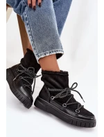 Dámské sněhule Isalisse se šněrováním – černé Dámské sněhule Isalisse se šněrováním – černé