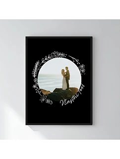 Personalizovaný magický fotoobraz v rámu - 30x40 - květinové orámování