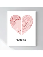 Personalizovaný magický fotoobraz v rámu - 40x50 - dvě mapy jako srdce