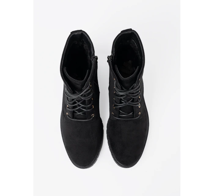 Praktické dámské kotníčkové boty černé platforma Praktické dámské kotníčkové boty černé platforma