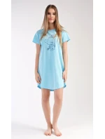Dámská noční košile s krátkým rukávem Méďa s kytkou