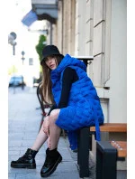 Dlouhá dámská vesta v chrpové barvě s páskem (JIN217) Dlouhá dámská vesta v chrpové barvě s páskem (JIN217)