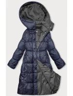 Tmavě modrá dlouhá dámská zimní bunda model 21245936 - W COLLECTION