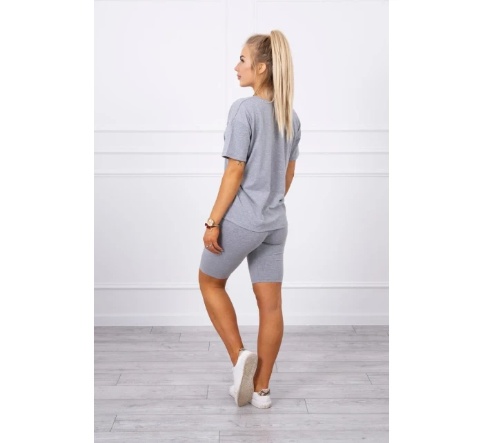 Šedý set top+legíny Šedý set top+legíny