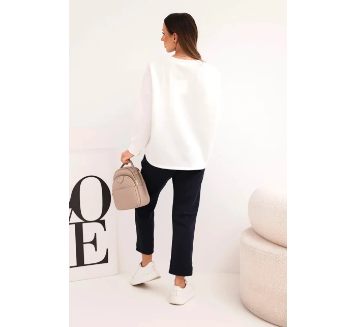 Dámský set máslový s kontrastní kapsou modrý