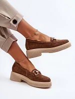 Zazoo 3429 Zamszové Dámské Mokasíny S Ozdobou Hnědé