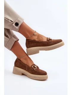 Zazoo 3429 Zamszové Dámské Mokasíny S Ozdobou Hnědé