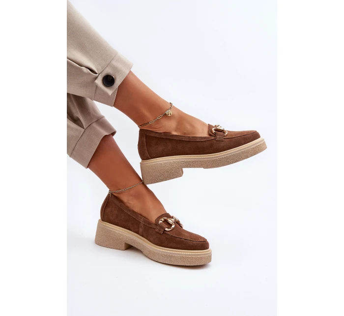 Zazoo 3429 Zamszové Dámské Mokasíny S Ozdobou Hnědé