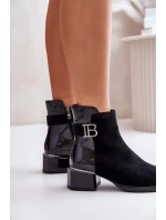 Elegantní kotníkové boty na podpatku zateplené černé Elegantní kotníkové boty na podpatku zateplené černé