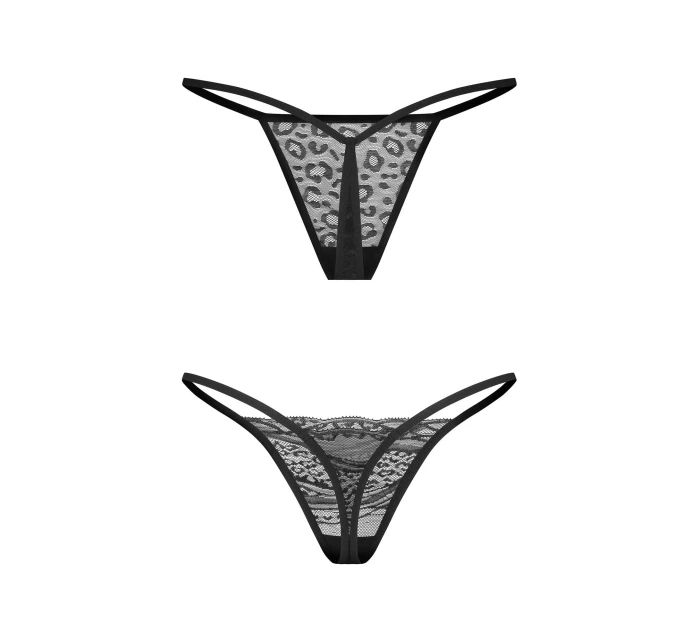 Dámská sexy tanga Clara 2-Pack černé - Obsessive