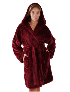 Dámský župan Lilly extra s kapucí 3/4 Vínová model 21800747 - Vestis