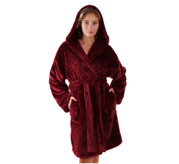 Dámský župan Lilly extra s kapucí 3/4 Vínová model 21800747 - Vestis Dámský župan Lilly extra s kapucí 3/4 Vínová model 21800747 - Vestis