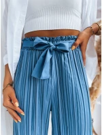 Dámské kalhoty RUFFLES modré FashionStreet UY1541