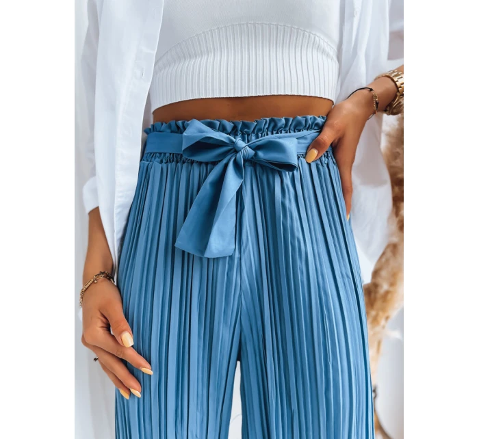 Dámské kalhoty RUFFLES modré FashionStreet UY1541