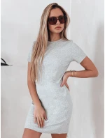 Dámské pruhované mini šaty RIBBINA světle šedé FashionStreet EY2577 Dámské pruhované mini šaty RIBBINA světle šedé FashionStreet EY2577