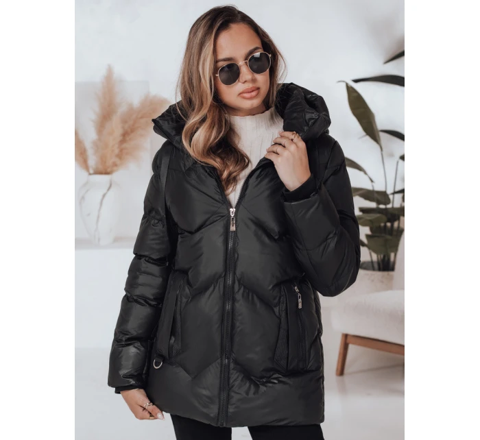 Dámská zimní bunda černá prošívaná model 21990826 - Dstreet Dámská zimní bunda černá prošívaná model 21990826 - Dstreet