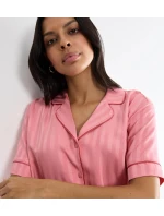 Amourette Jacquard Boyfriend Shirt - RED - TRIUMPH RED - TRIUMPH Amourette Jacquard Boyfriend Shirt - RED - TRIUMPH RED - TRIUMPH