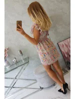 Květinové šaty s volánky pudrově růžové Květinové šaty s volánky pudrově růžové