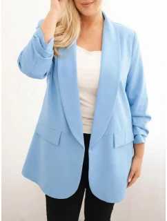 Dámská elegantní plus size sako modrá