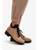 Nízké Dámské Kotníkové Boty Zateplené Z Eko Kůže Béžové Erisabelle Nízké Dámské Kotníkové Boty Zateplené Z Eko Kůže Béžové Erisabelle