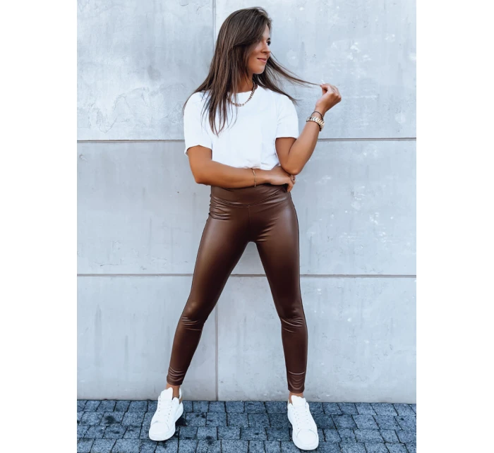 Dámské voskované legíny hnědé Dstreet model 21971274 - FashionStreet