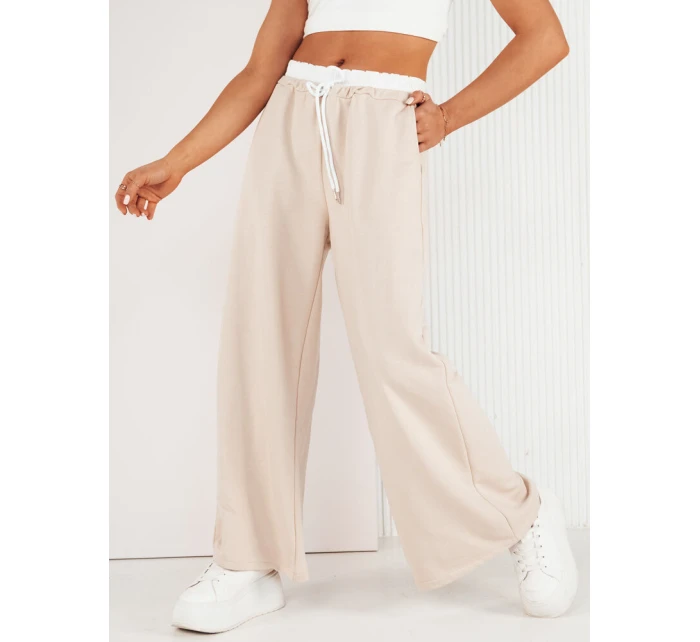 Dámské široké kalhoty béžové Dstreet model 21974050 - FashionStreet