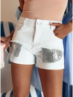 SHINEWEAR dámské šortky bílé FashionStreet SY0339